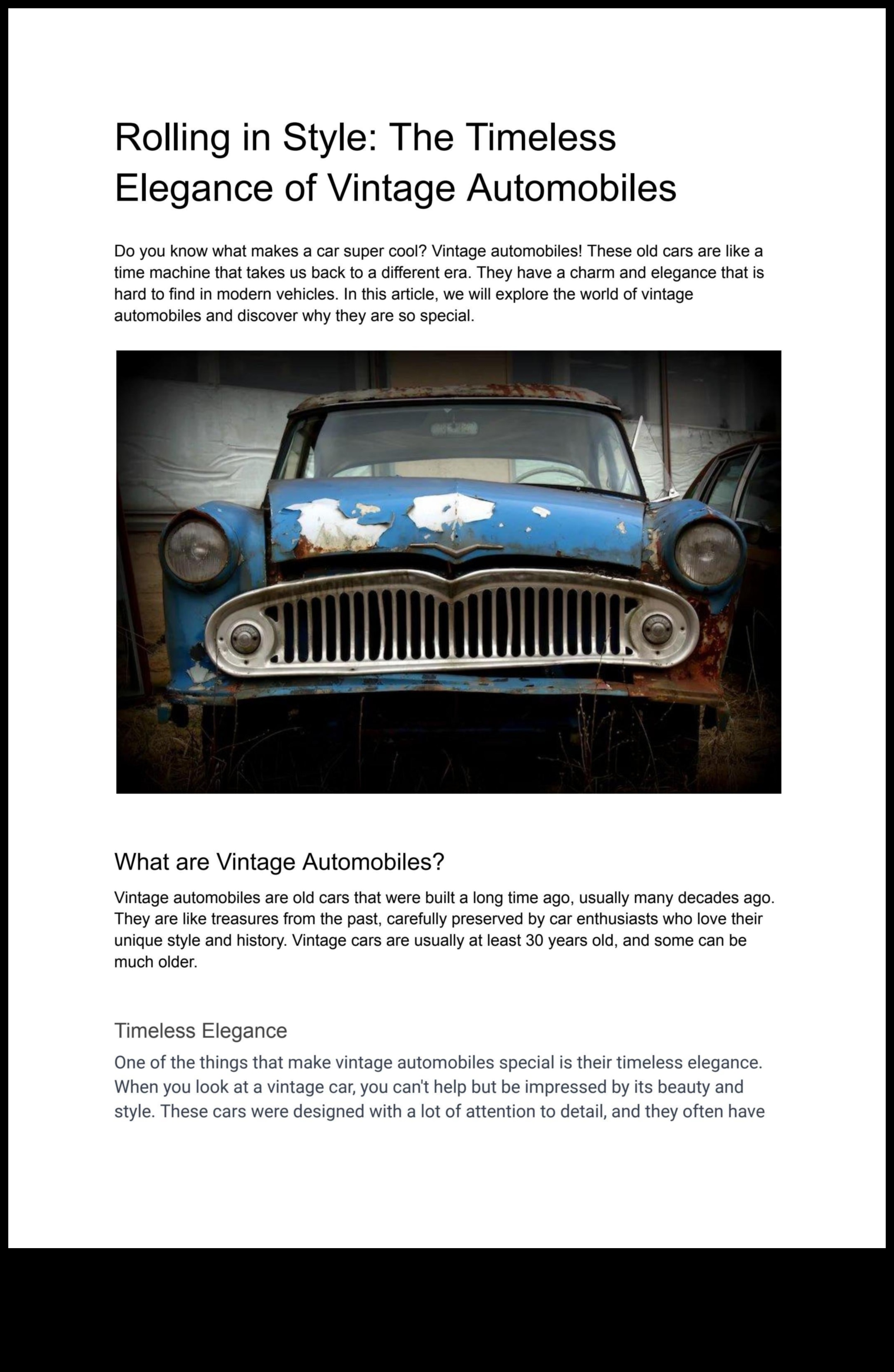 أحلام الترميم: المركبات العتيقة والشغف بالحفظ